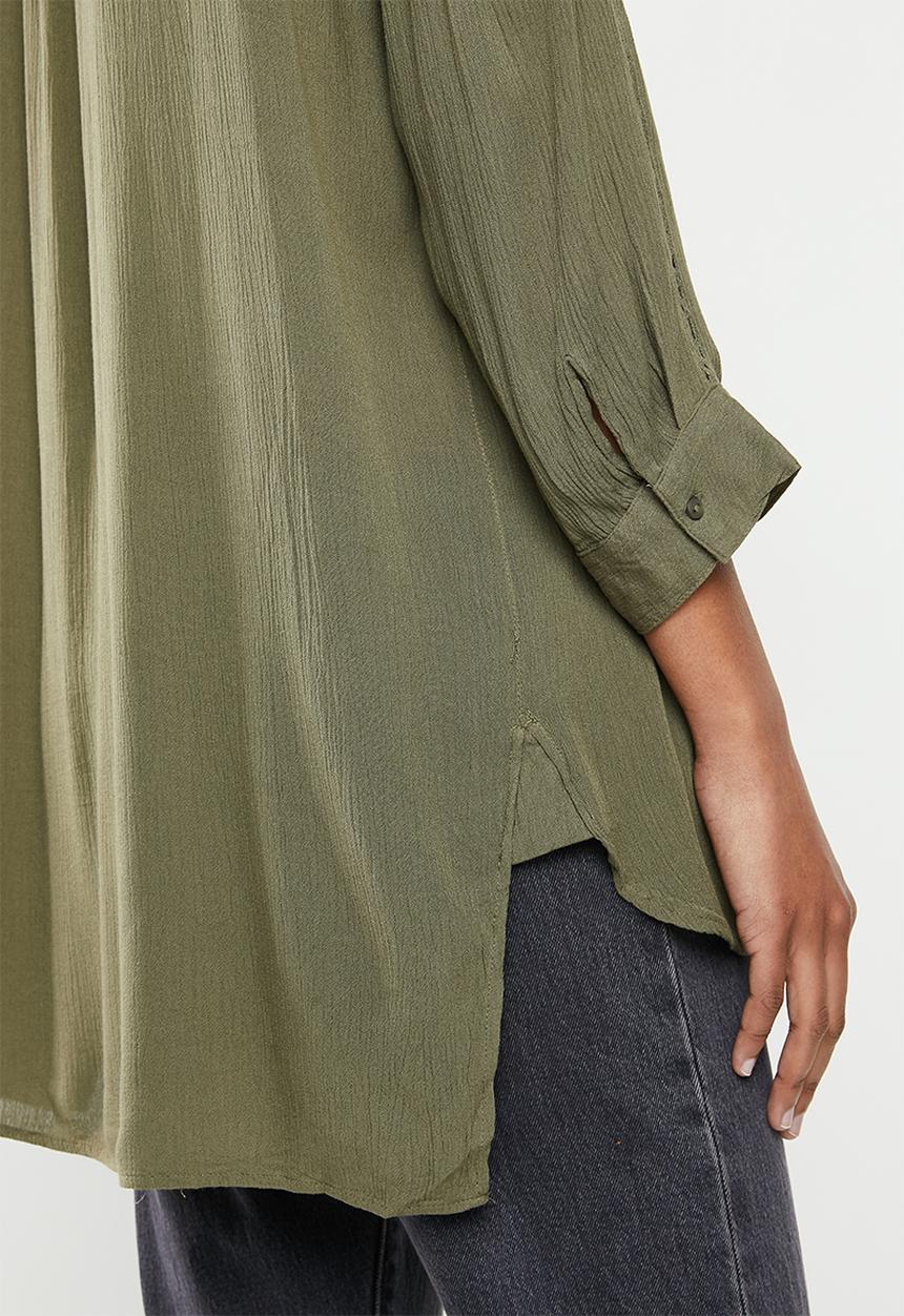 ONLY - Alexandra life 3/4 shirt wvn - khaki 