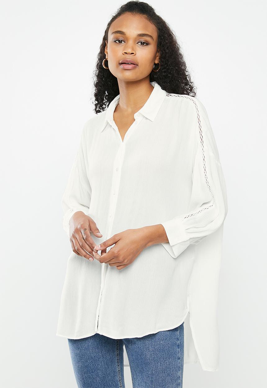 ONLY - Alexandra life 3/4 shirt wvn - neutral 