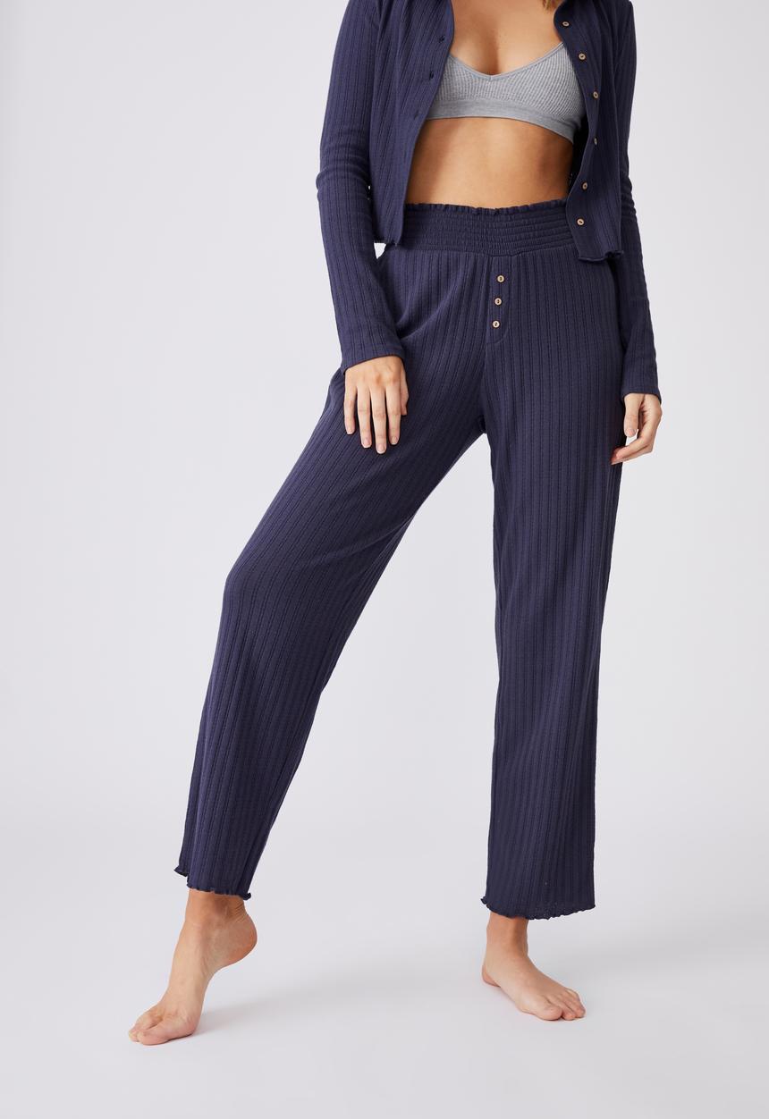 Cotton On - Knit pointelle sleep pant - phantom