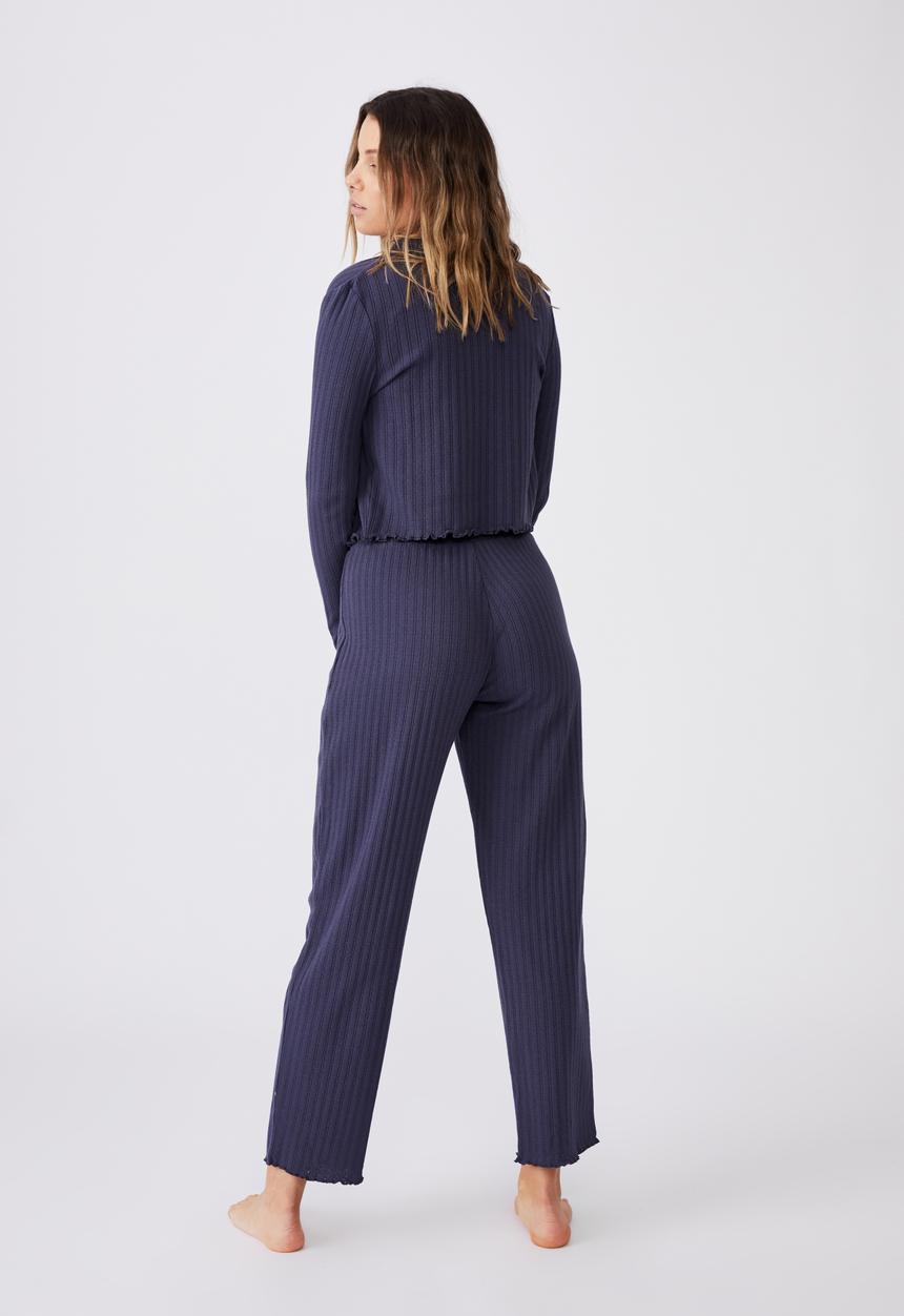Cotton On - Knit pointelle sleep pant - phantom