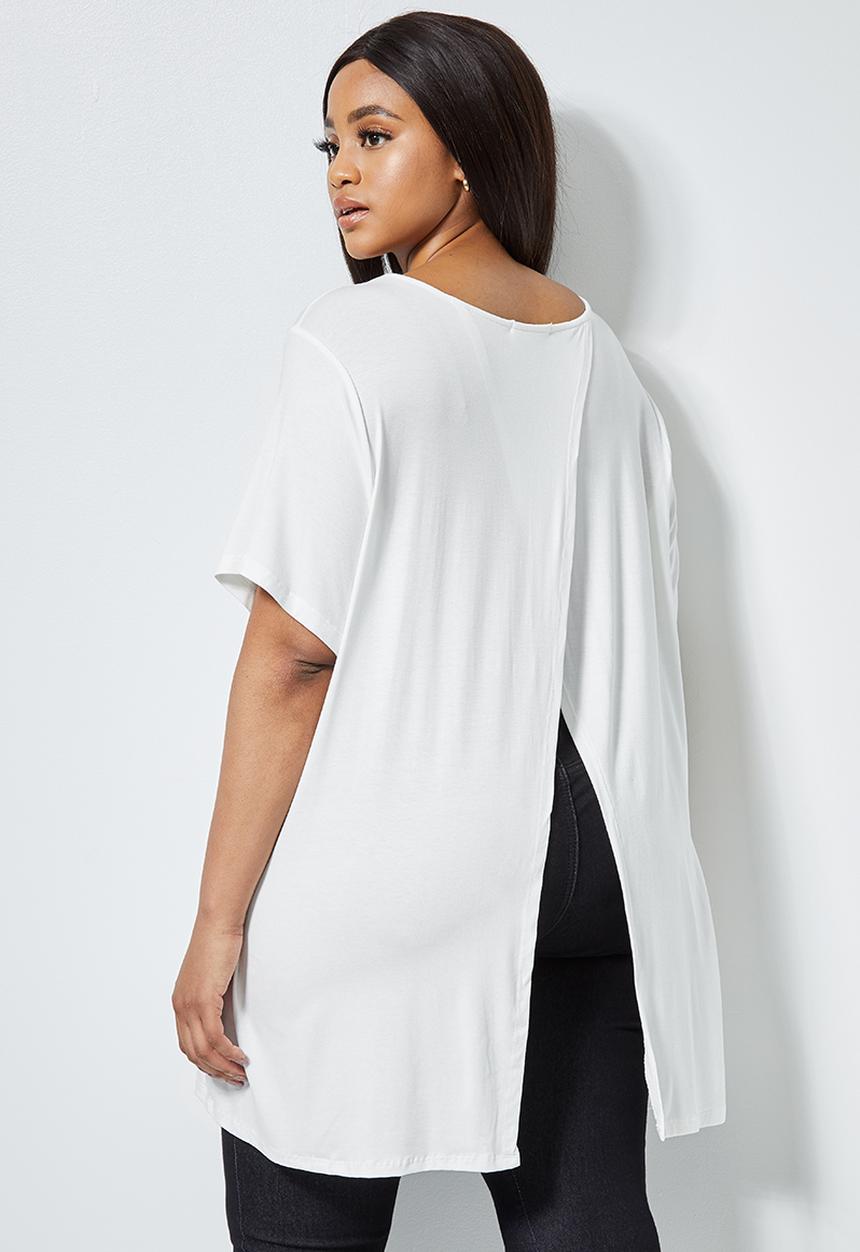 Superbalist - Split back T-shirt - white