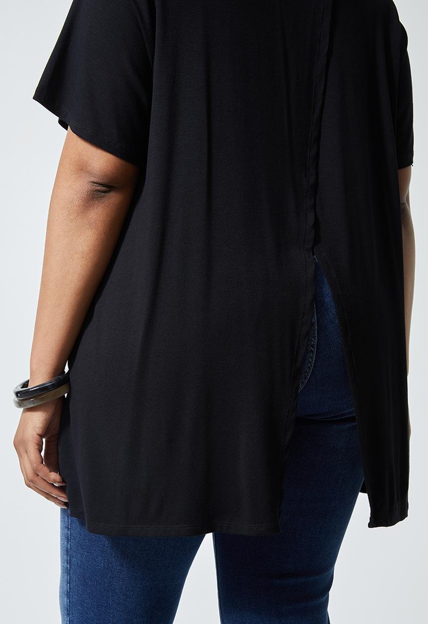 Superbalist - Split back T-shirt - black