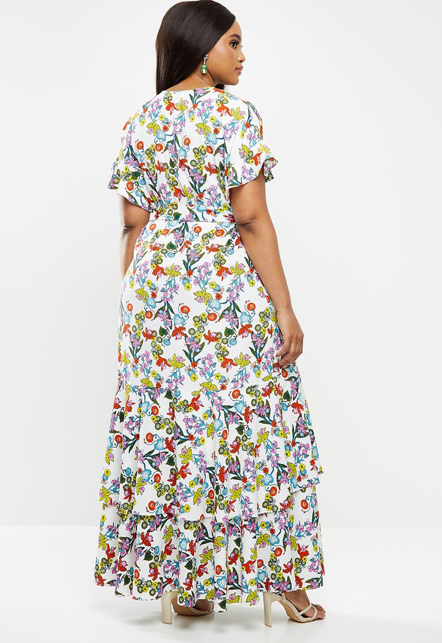 Glamorous - Plus size tiered floral maxi - multi 
