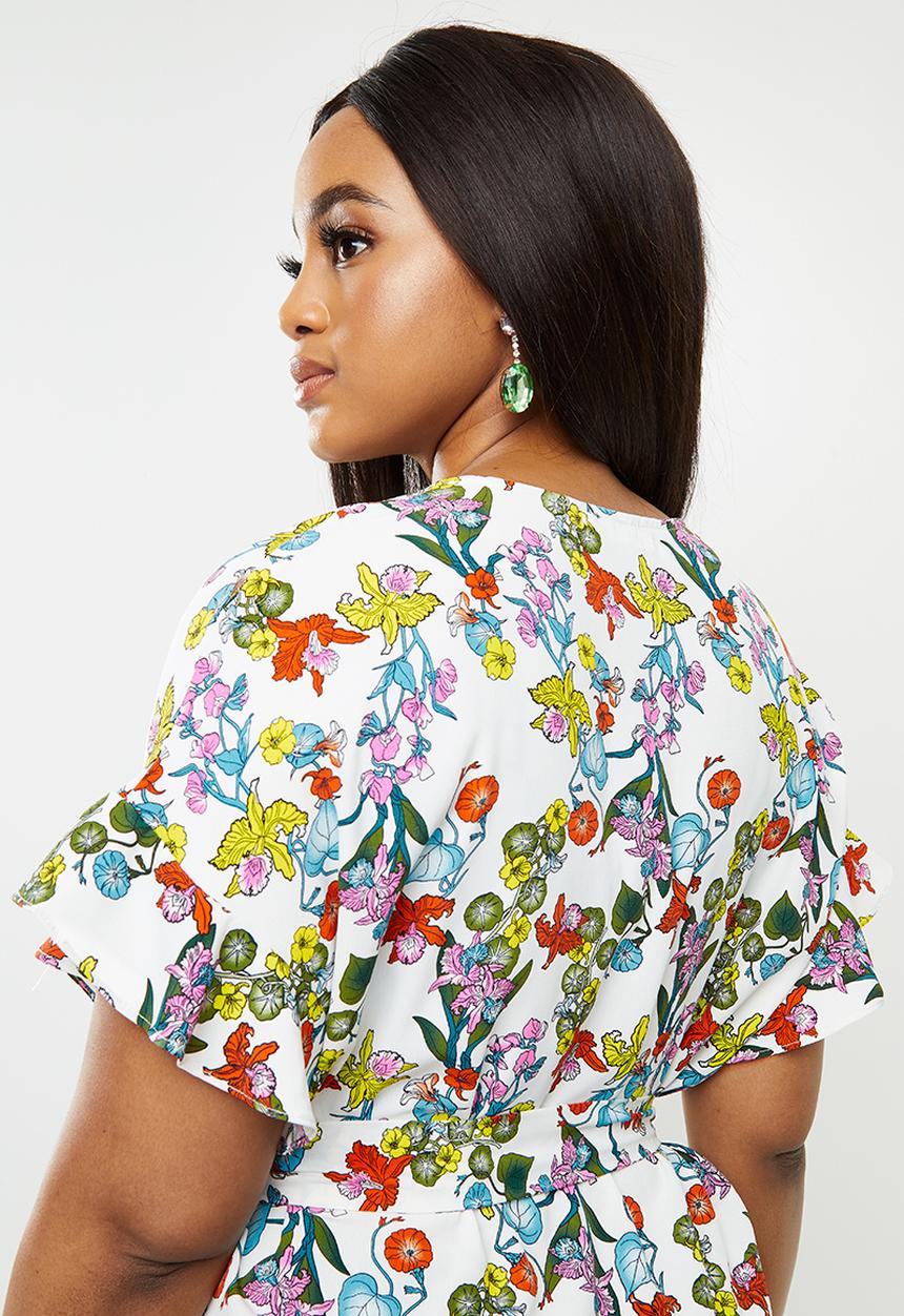 Glamorous - Plus size tiered floral maxi - multi 