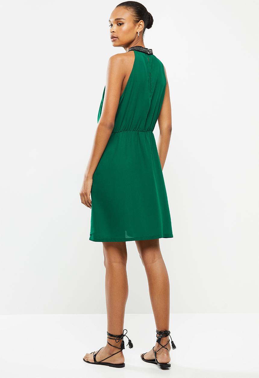 Jacqueline de Yong - Onyx sleeveless high neck dress - green