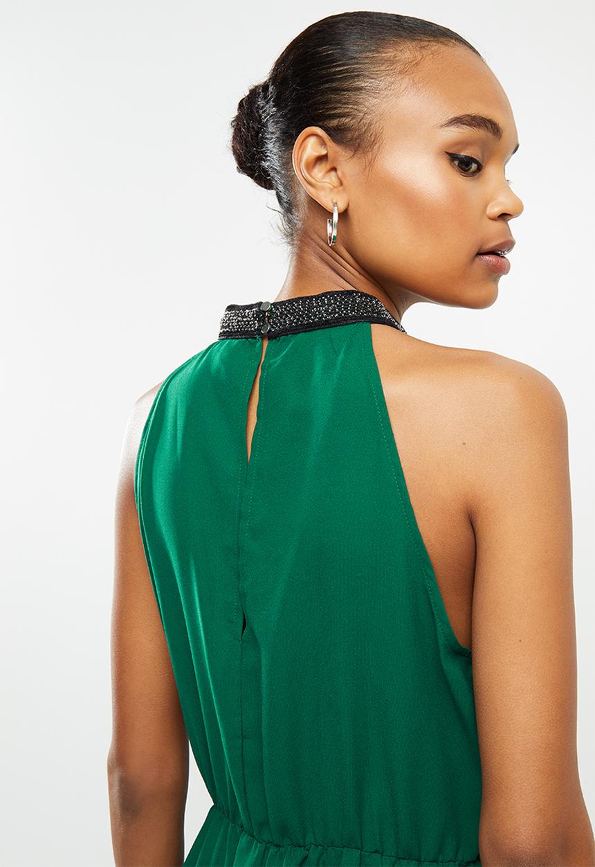 Jacqueline de Yong - Onyx sleeveless high neck dress - green