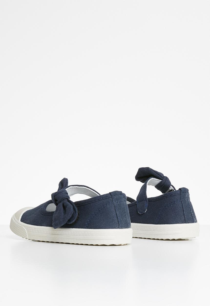 Pop Candy - Girls bow slip on shoe - navy