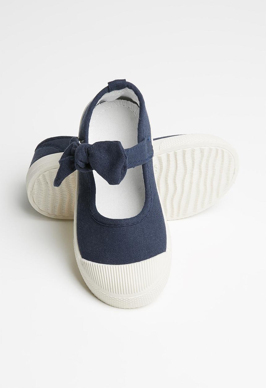 Pop Candy - Girls bow slip on shoe - navy