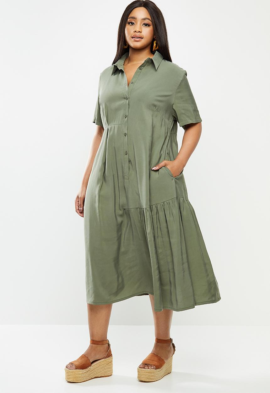 AMANDA LAIRD CHERRY - Plus kuhlanga dress - khaki