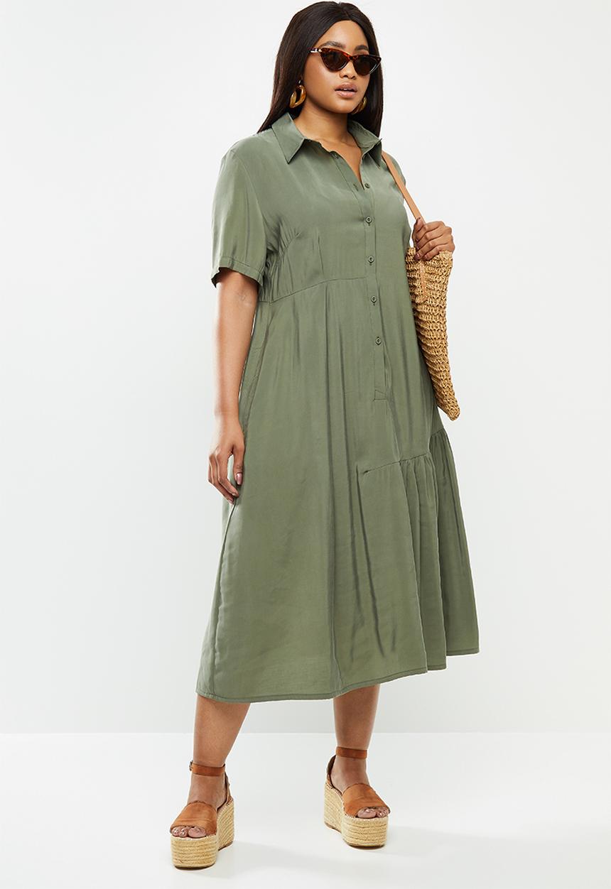 AMANDA LAIRD CHERRY - Plus kuhlanga dress - khaki