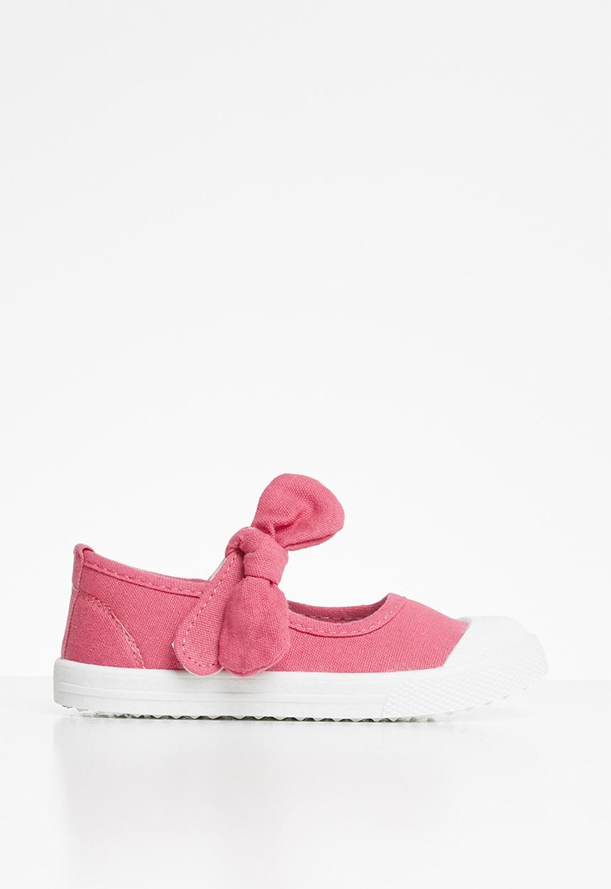 Pop Candy - Girls bow slip on shoe - coral