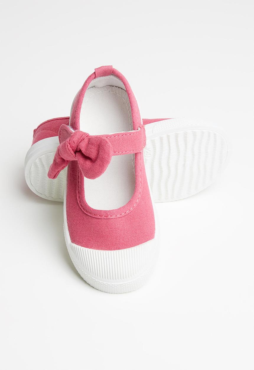 Pop Candy - Girls bow slip on shoe - coral