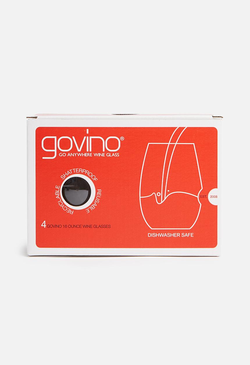 Govino - Safe wine glass red - set of 4