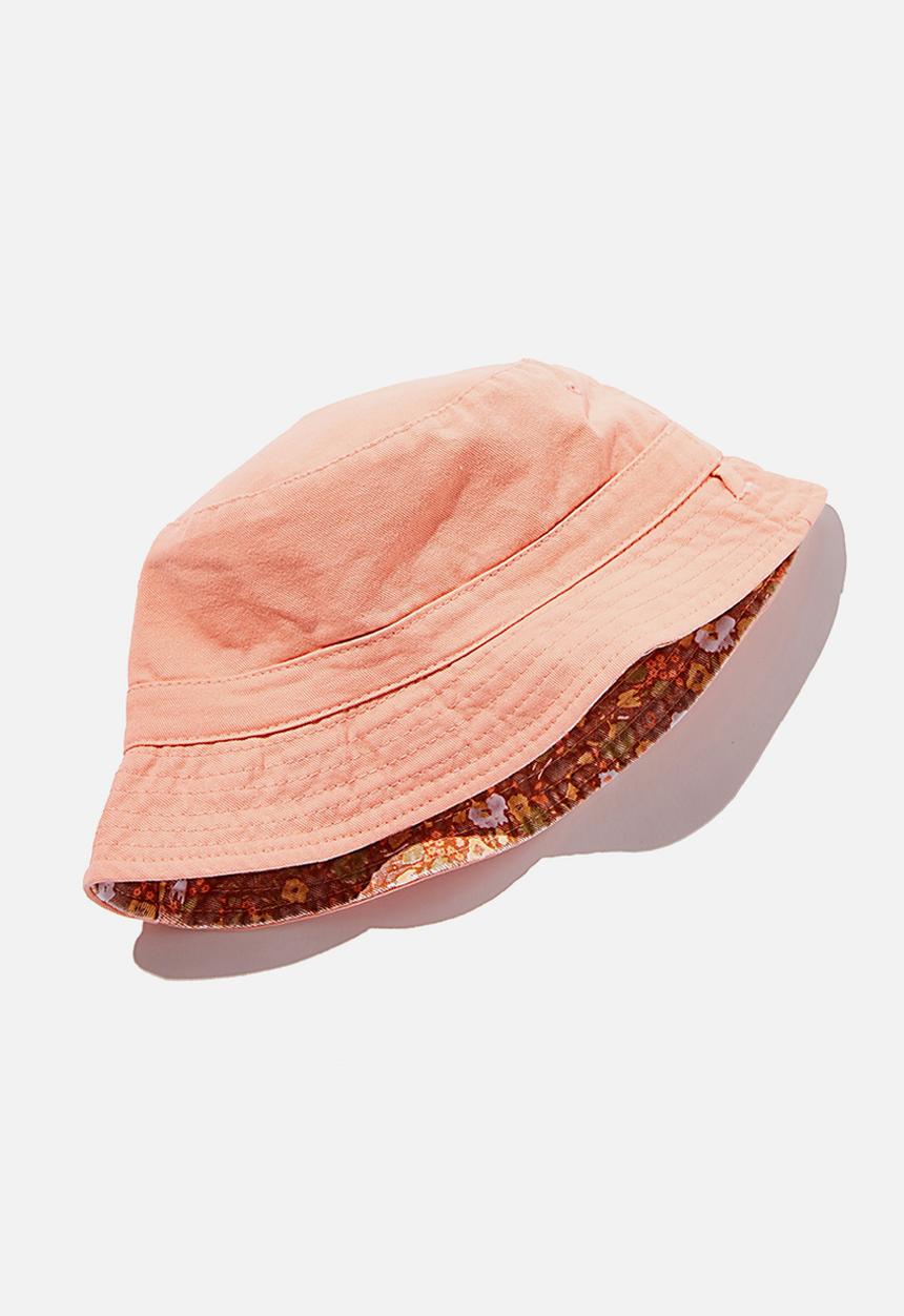 Cotton On - Reversible bucket hat - tropical orange floral