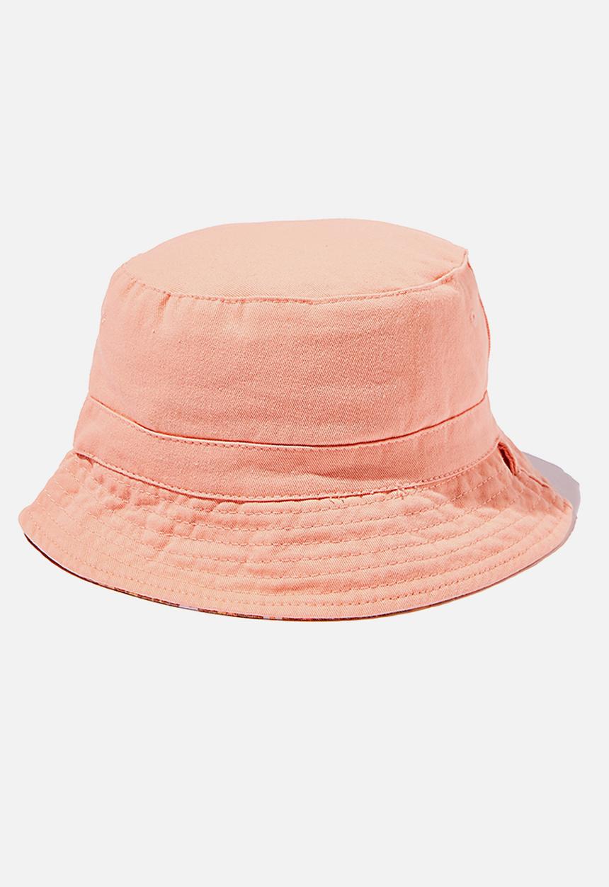 Cotton On - Reversible bucket hat - tropical orange floral