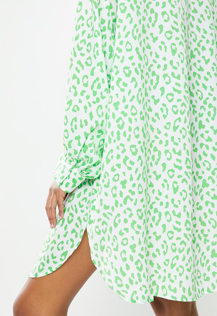 Glamorous - Maternity Leopard shirt dress - green1