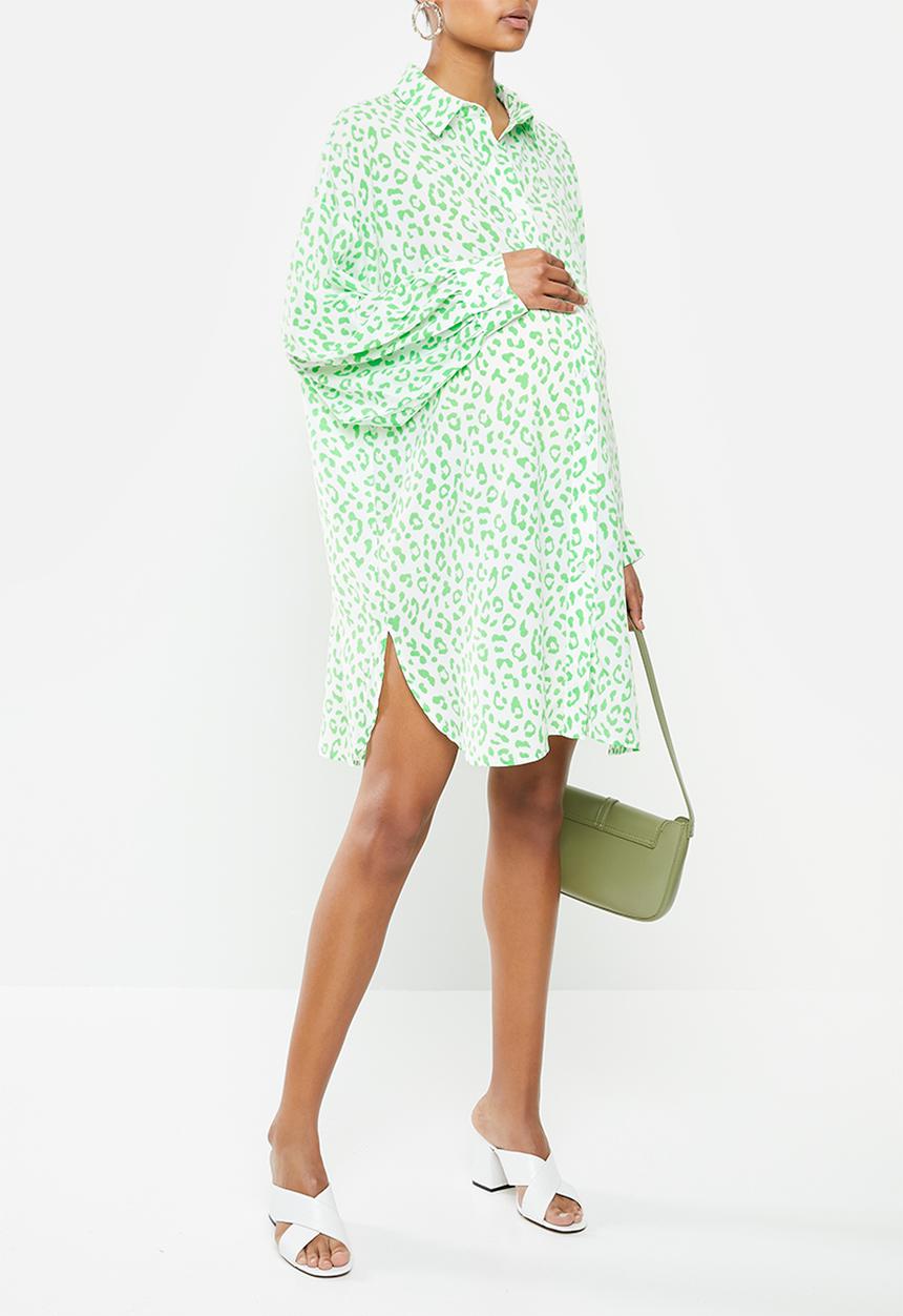 Glamorous - Maternity Leopard shirt dress - green1