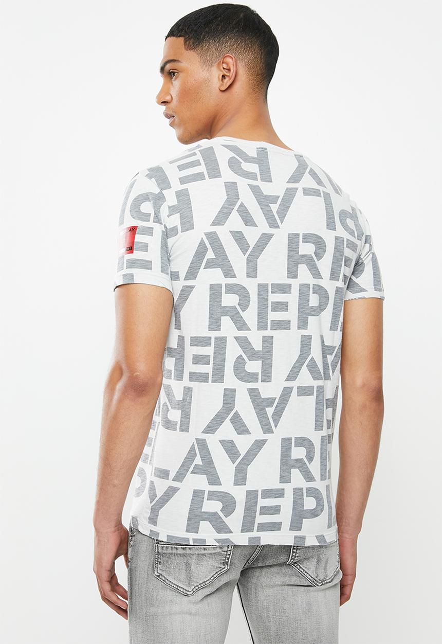 Replay - All over print replay tee - grey
