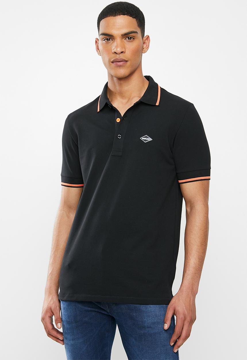 Replay - Black golfer orange tipping  - black