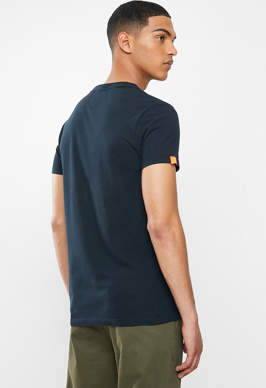 Superdry. - Orange label vintage emb tee - navy