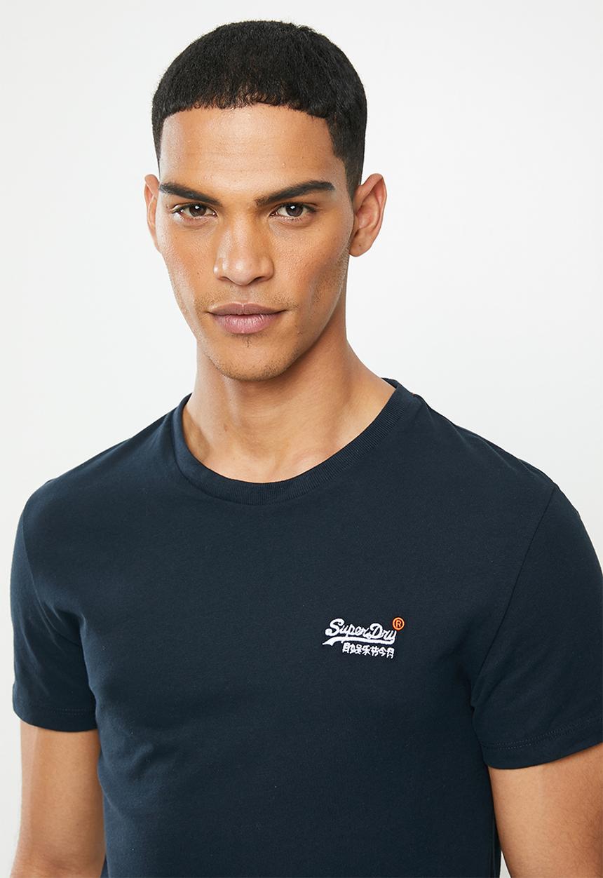 Superdry. - Orange label vintage emb tee - navy
