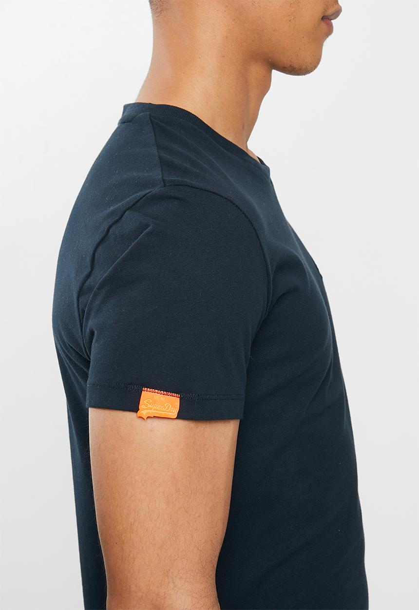 Superdry. - Orange label vintage emb tee - navy