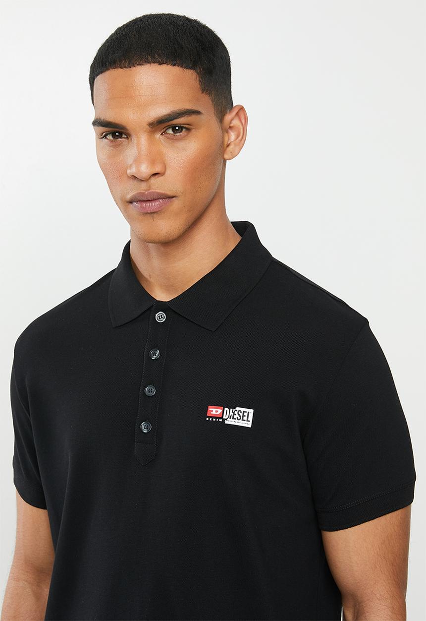 Diesel  - T-weet-split polo shirt - black