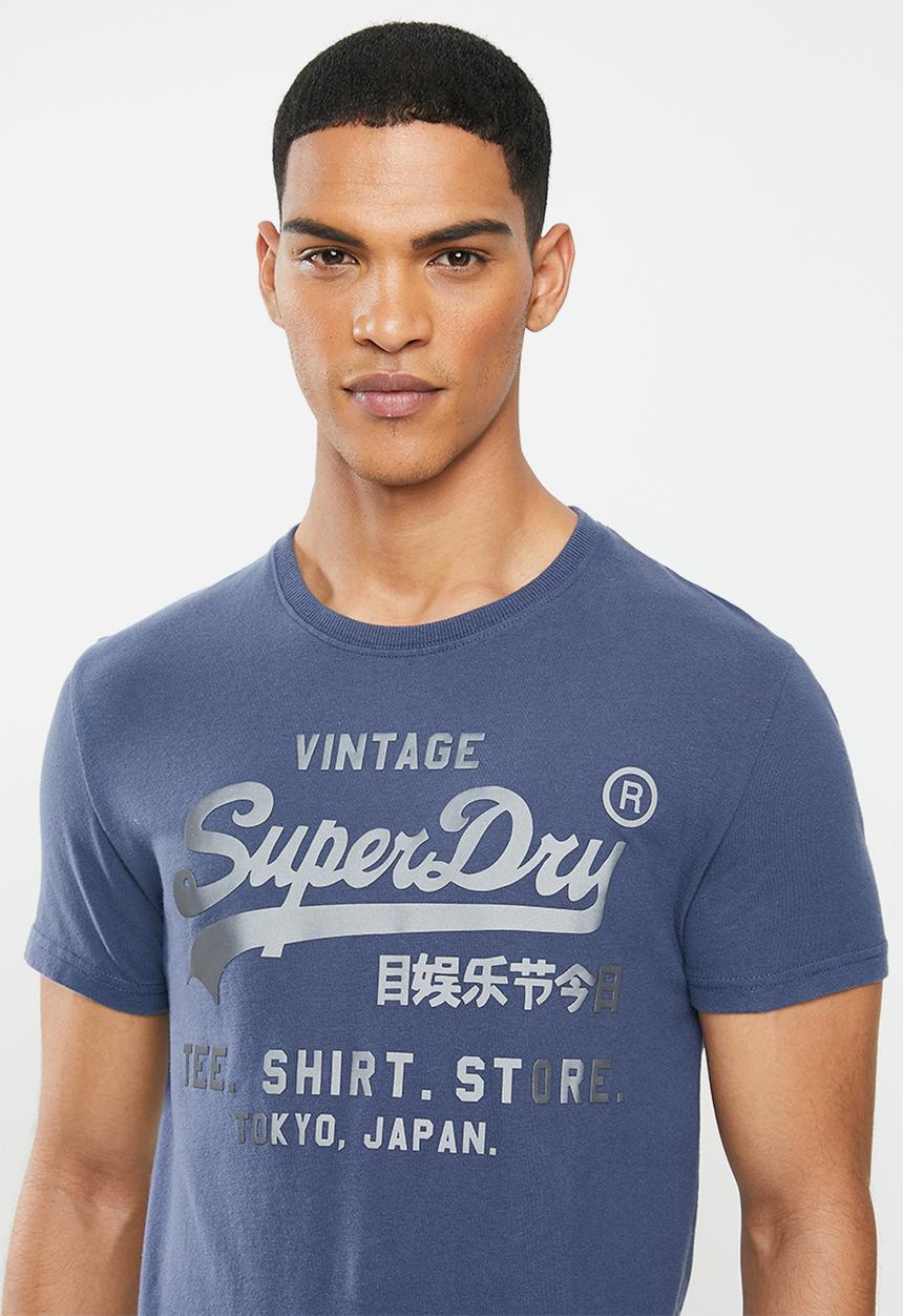 Superdry. - Vl shop bonded tee - navy