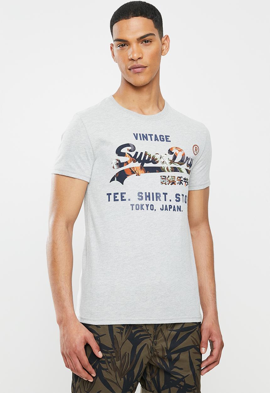 Superdry. - Vl infill store tee - grey melange