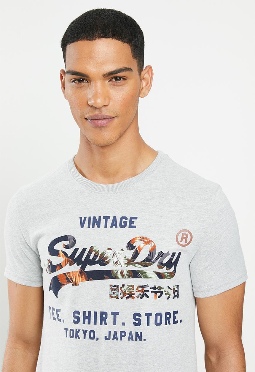 Superdry. - Vl infill store tee - grey melange