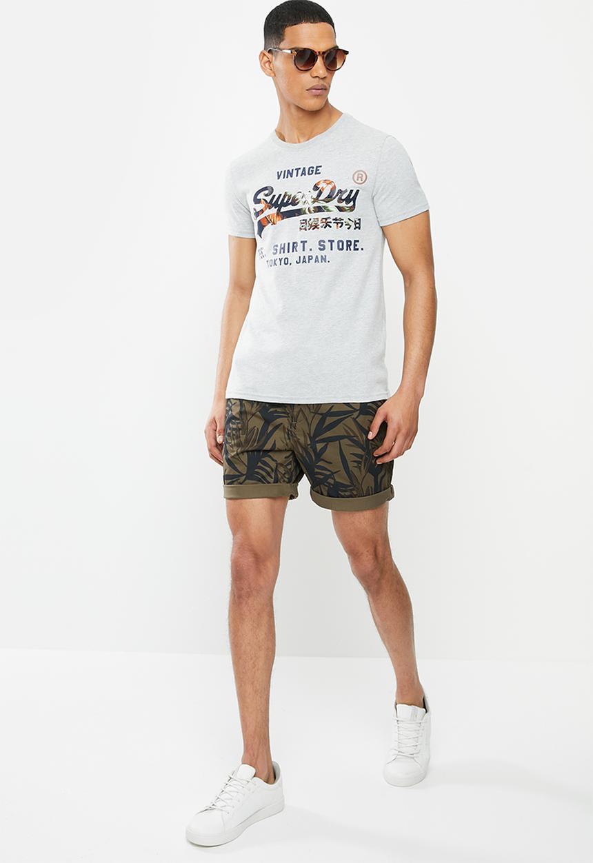 Superdry. - Vl infill store tee - grey melange