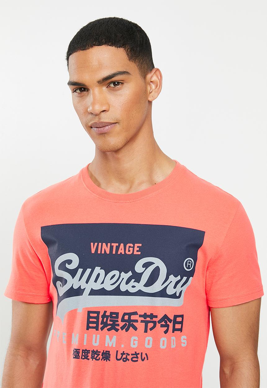 Superdry. - Vl o tee - Maldive pink coral