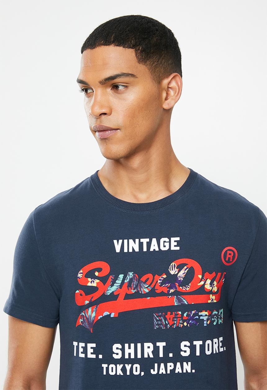 Superdry. - Vl infill store tee - navy