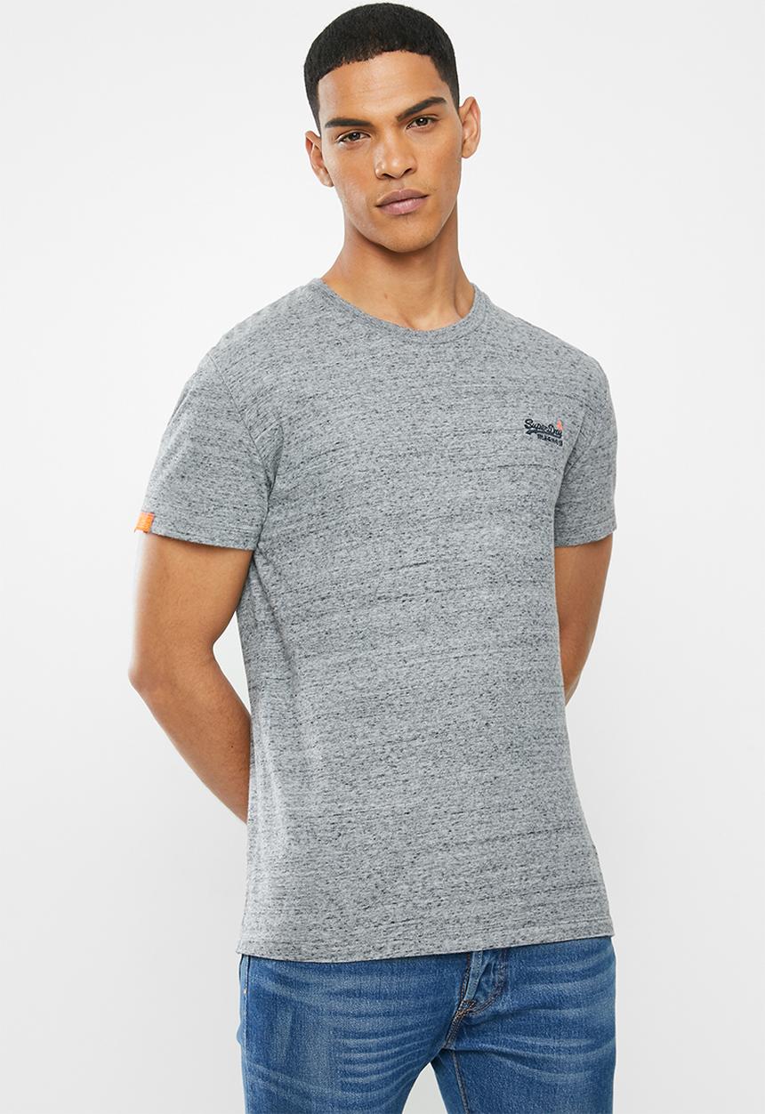 Superdry. - Orange label vintage emb tee - flint steel grit