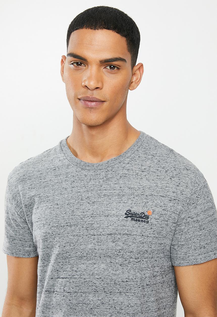 Superdry. - Orange label vintage emb tee - flint steel grit