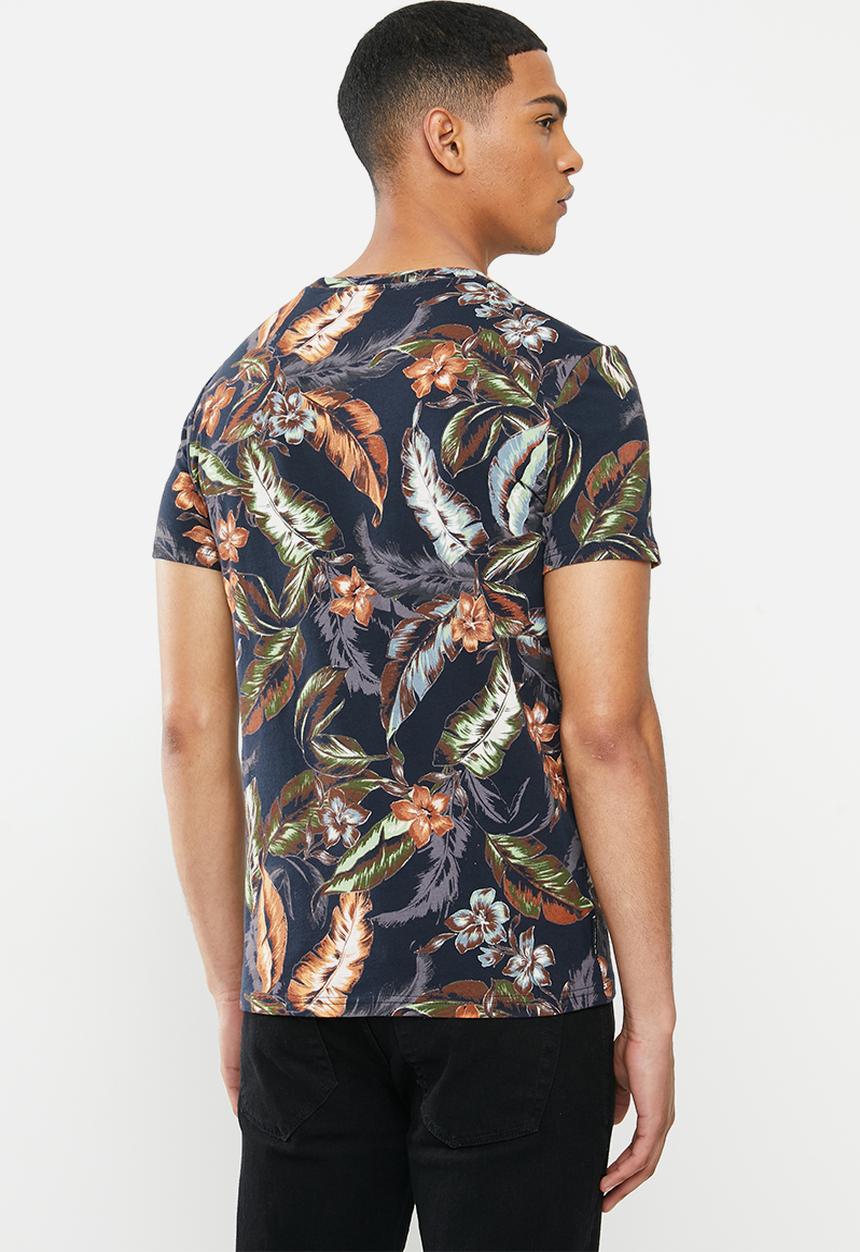 Superdry. - Super 5's tee - leaf navy
