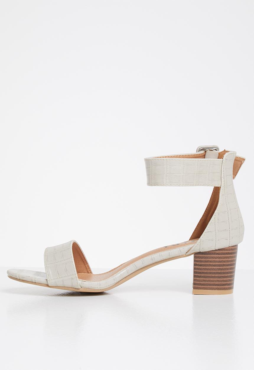 Jada - Ankle strap block heel - stone