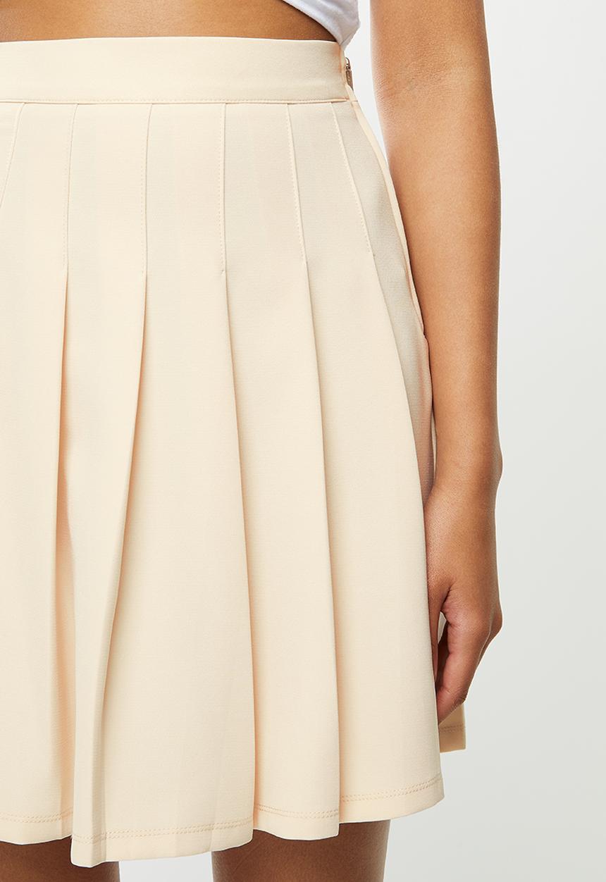Blake - Knife pleated mini skirt - swan