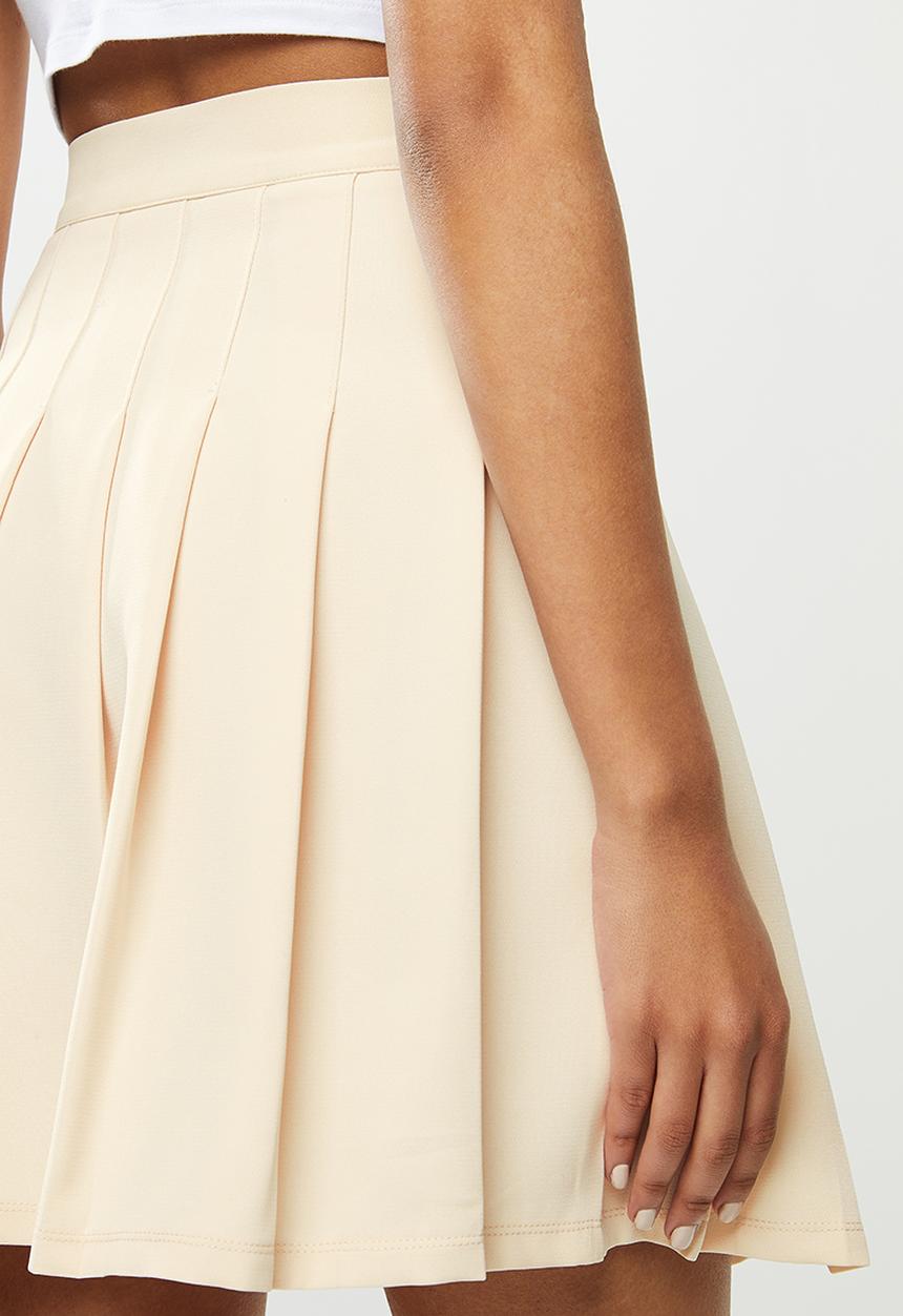 Blake - Knife pleated mini skirt - swan