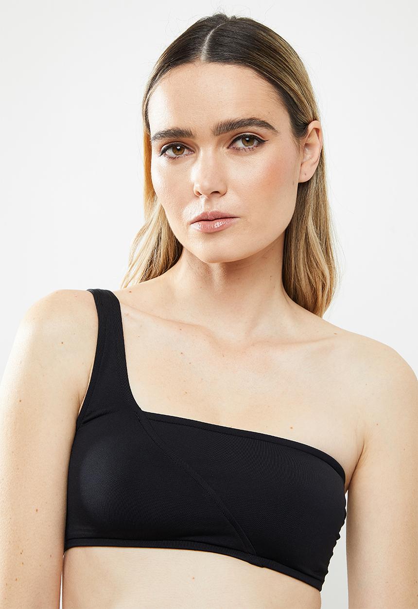 Seafolly - Active one shoulder bandeau - black