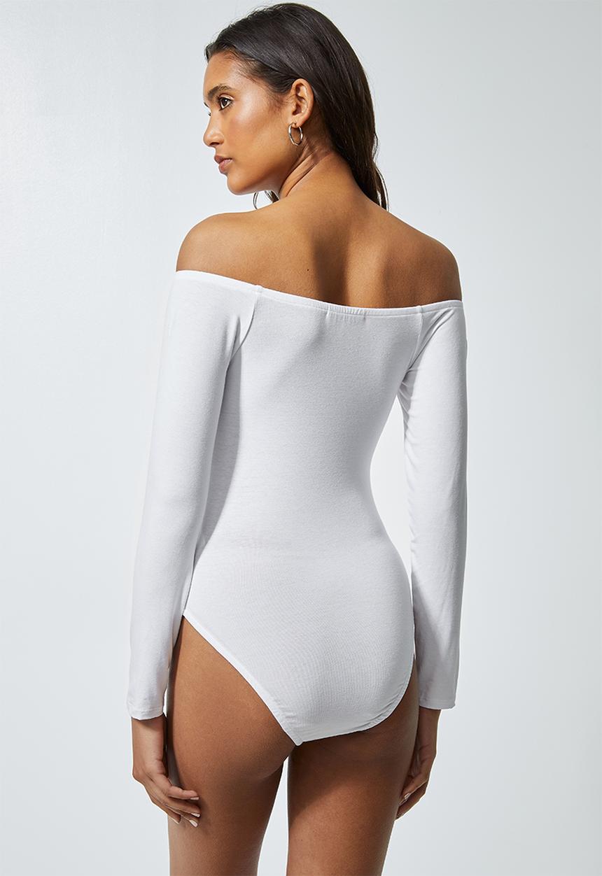 Superbalist - Bardot neckline bodysuit  - white