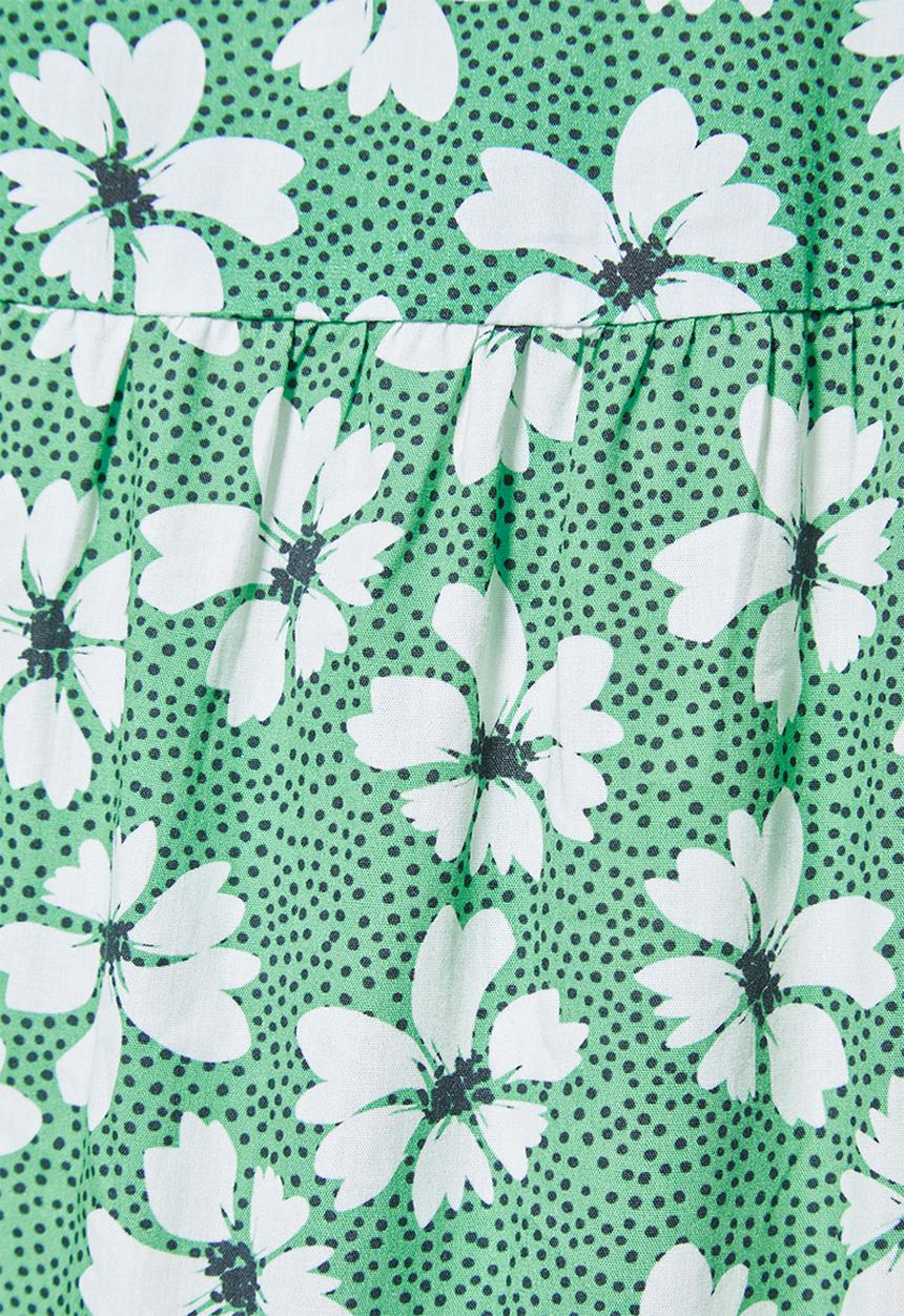 Superbalist - Cotton strappy tiered midi - green spot daisy