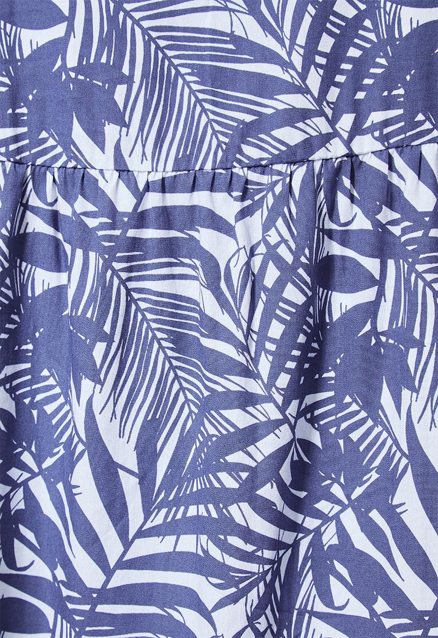 Superbalist - Cotton strappy tiered midi - navy palm print