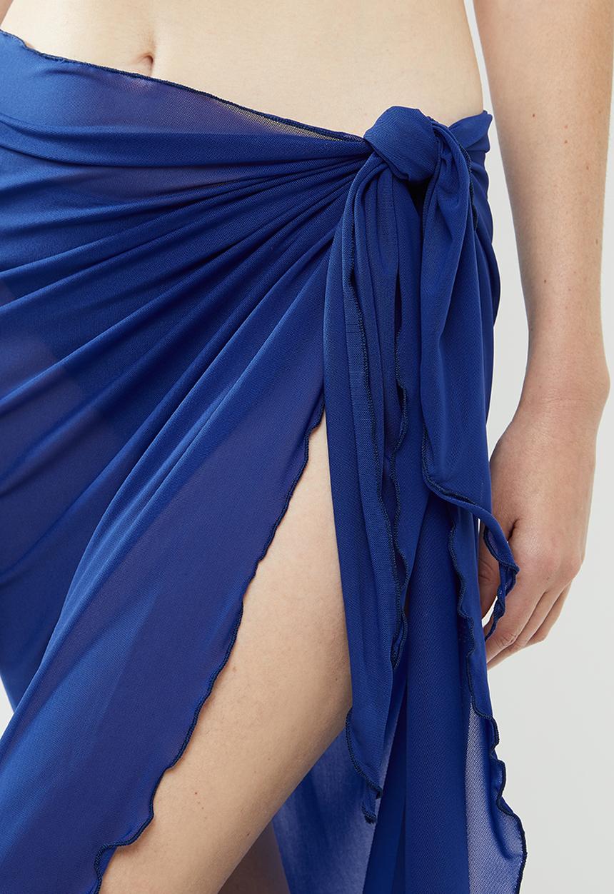 Jacqueline - Long wrap skirt - blue