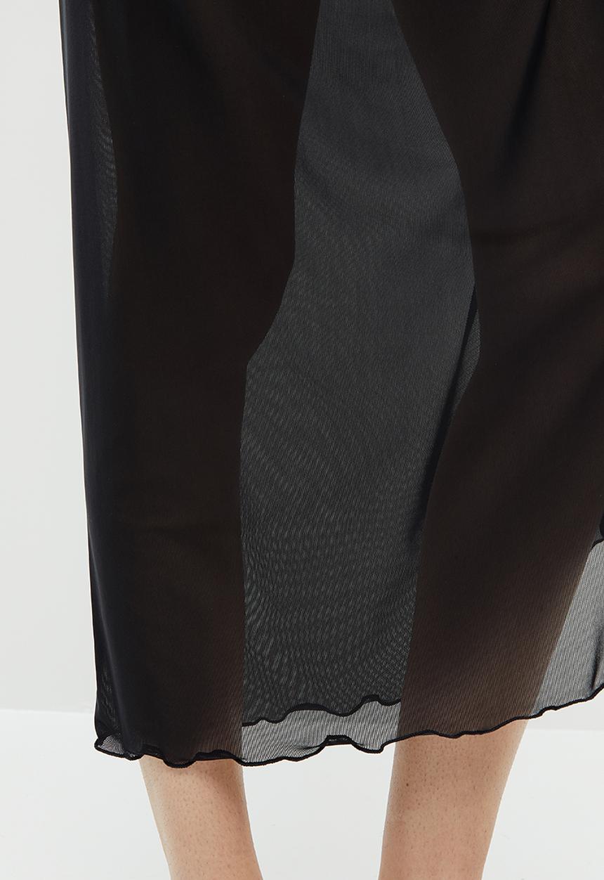 Jacqueline - Long wrap skirt - black