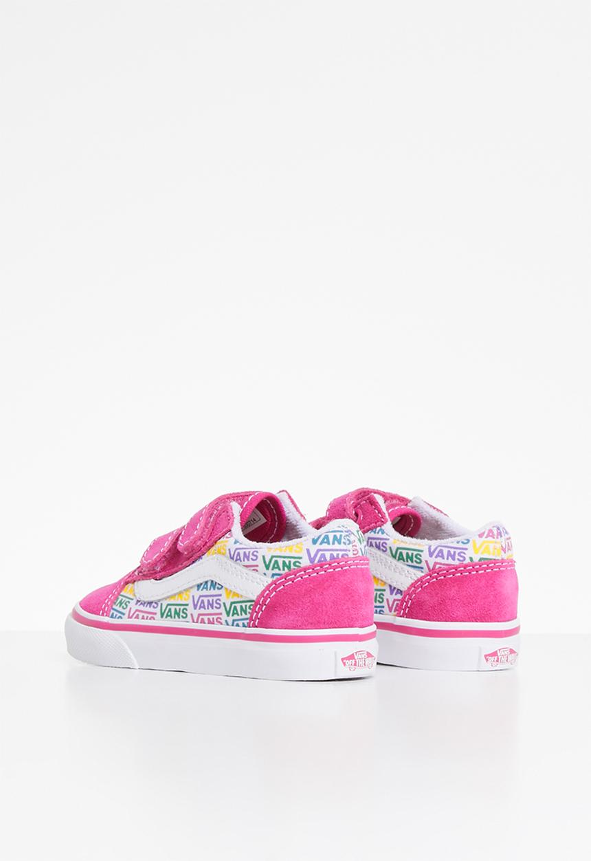 Vans - Td old skool v - (rainbow vans) cabaret & true white