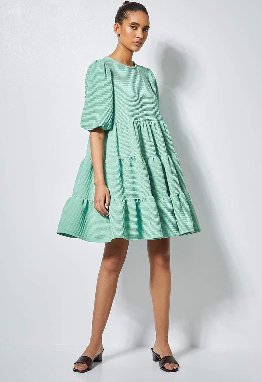 Superbalist - Textured fabric tiered dress - mint