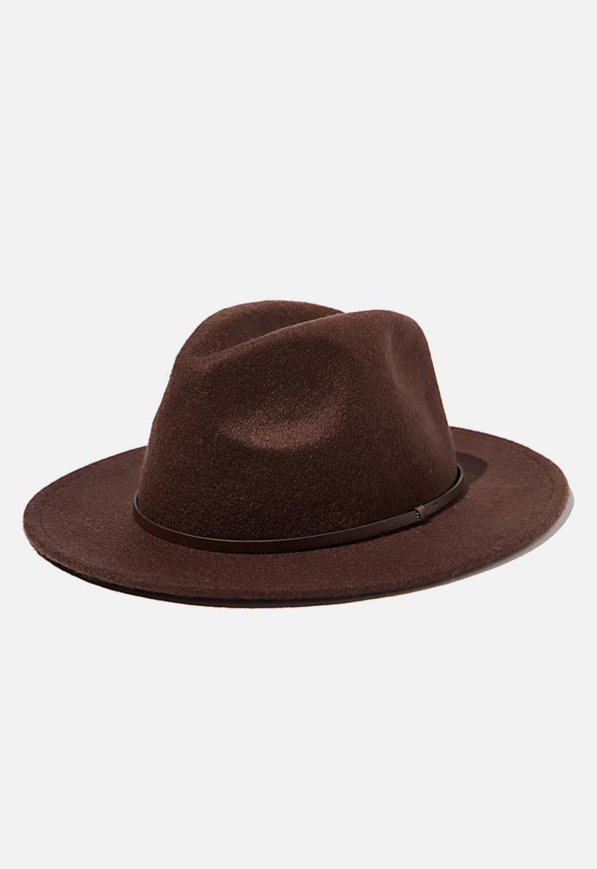 Cotton On - Wide brim hat - chocolate