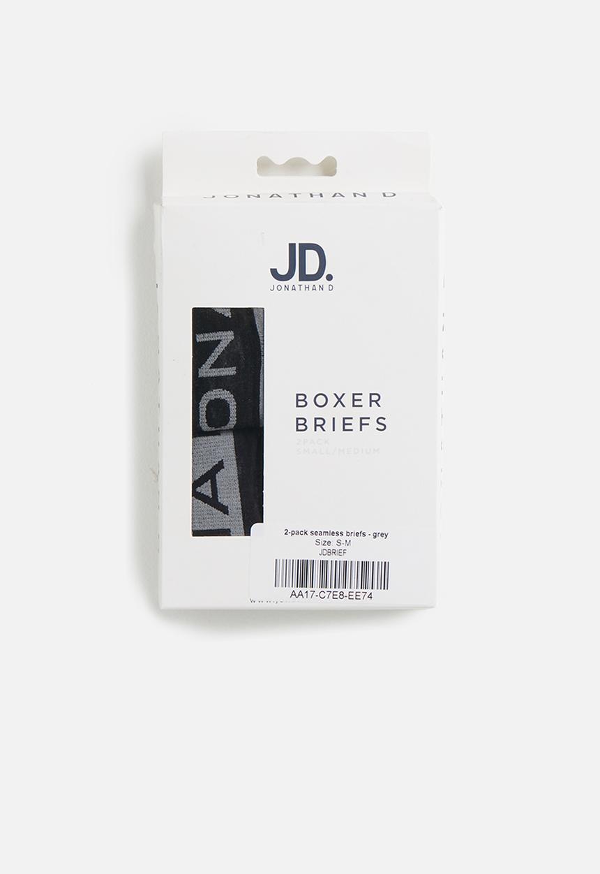 Jonathan D - 2 Pack seamless briefs - grey & black 