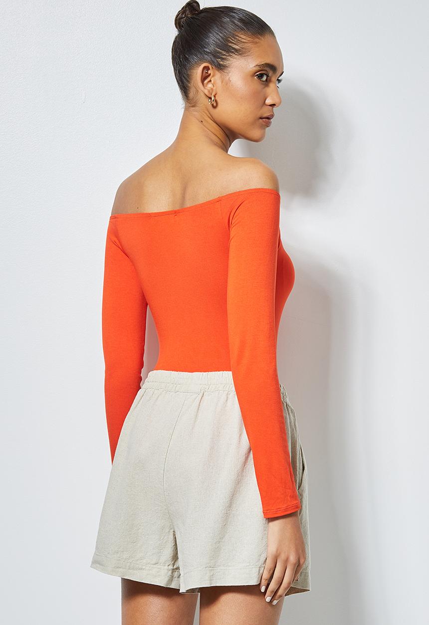 Superbalist - Bardot neckline bodysuit  - bright orange